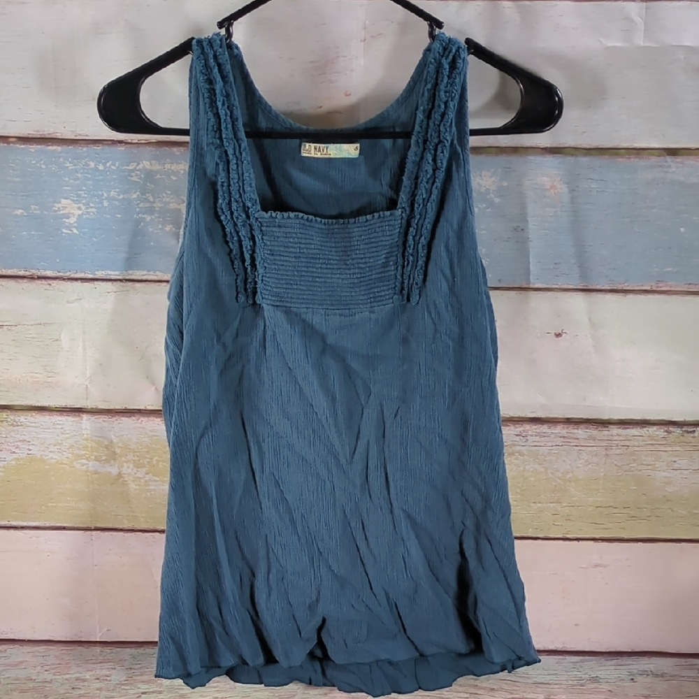 Old Navy Green Ruched Tank Top